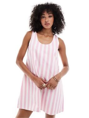 ASOS Pink and White Striped Mini Dress